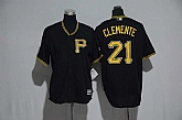 Pittsburgh Pirates #21 Roberto Clemente Black New Cool Base Stitched Jersey,baseball caps,new era cap wholesale,wholesale hats